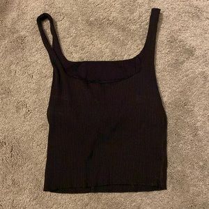 black ribbed tank top (slightly cropped)